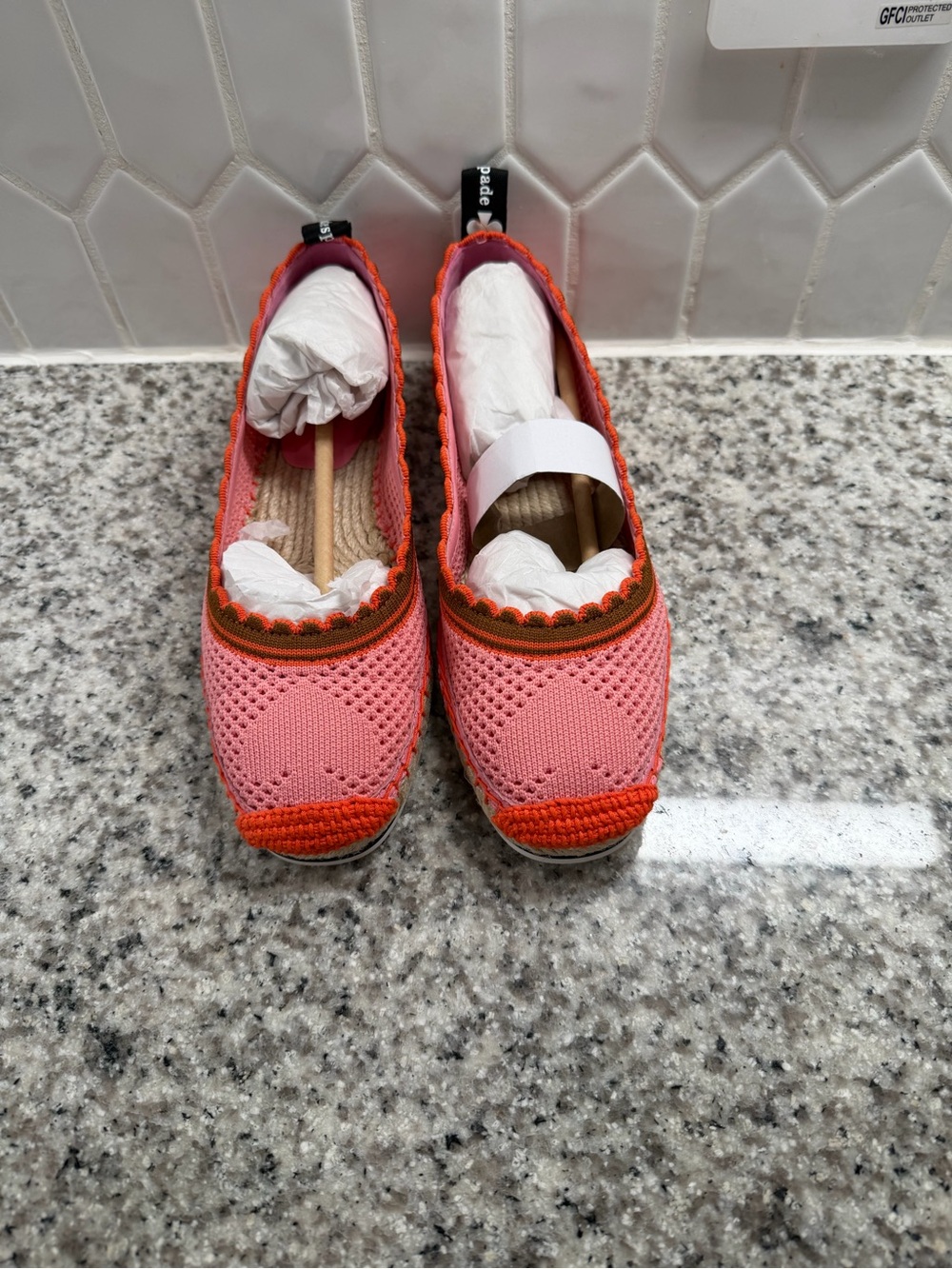 Kate Spade Women's Pink and Orange Crochet Ballet Flats